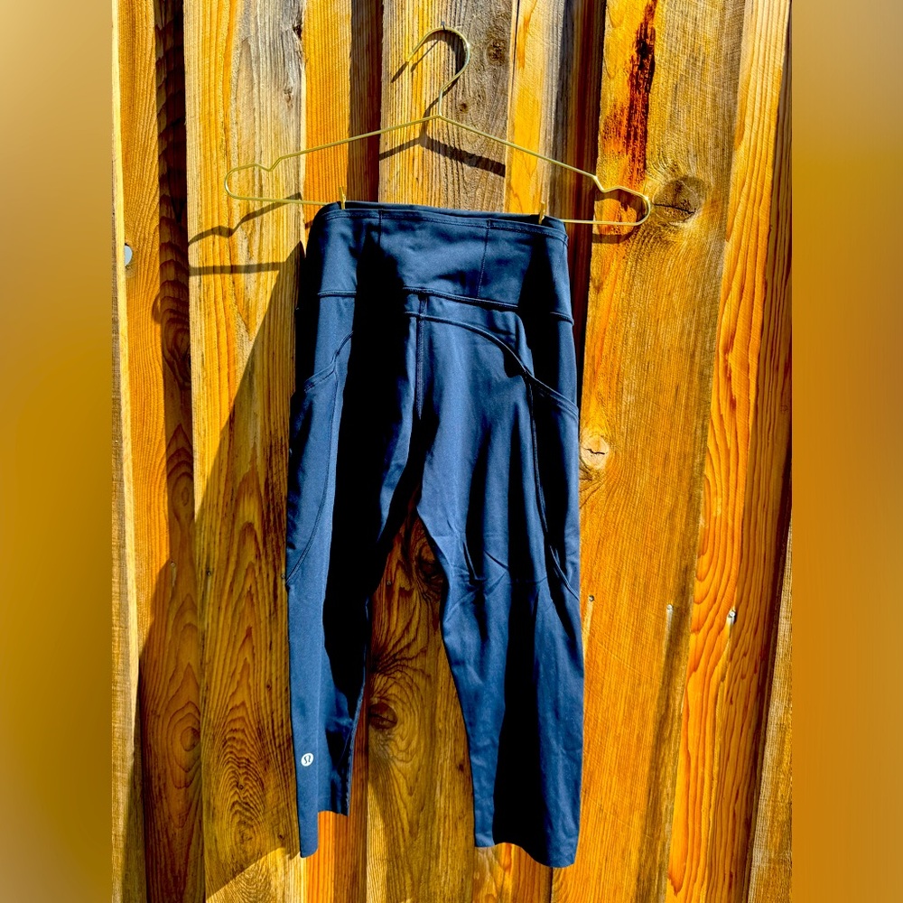 Lululemon leggings, dark teal/blue, size 6, lightly used